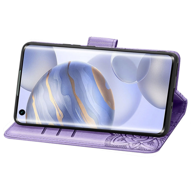 For Huawei Honor 30 Butterfly Love Flower Embossed Horizontal Flip Leather Case with Bracket / Card Slot / Wallet / Lanyard