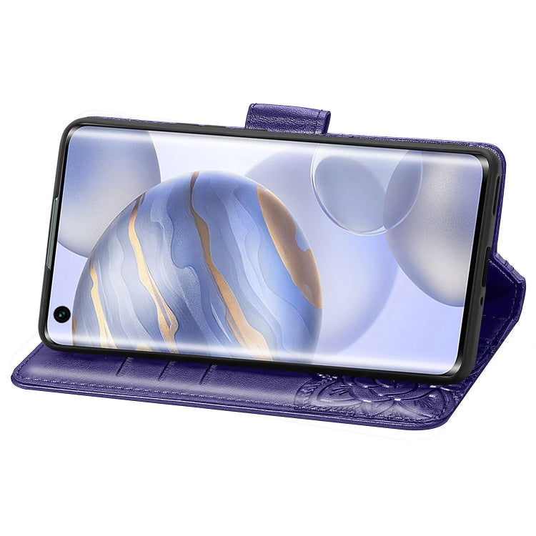 For Huawei Honor 30 Butterfly Love Flower Embossed Horizontal Flip Leather Case with Bracket / Card Slot / Wallet / Lanyard