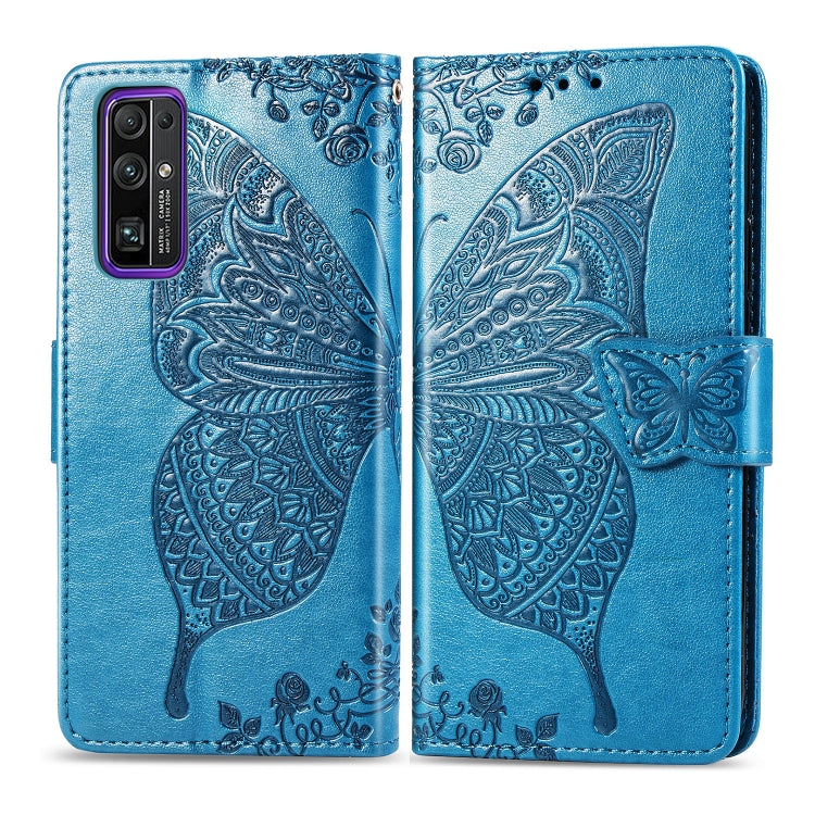 For Huawei Honor 30 Butterfly Love Flower Embossed Horizontal Flip Leather Case with Bracket / Card Slot / Wallet / Lanyard