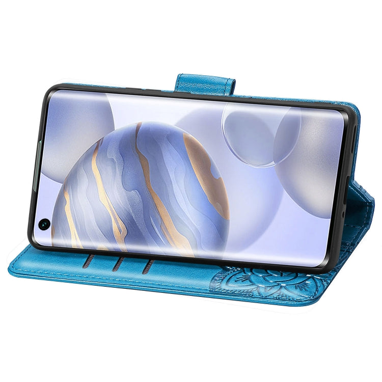 For Huawei Honor 30 Butterfly Love Flower Embossed Horizontal Flip Leather Case with Bracket / Card Slot / Wallet / Lanyard