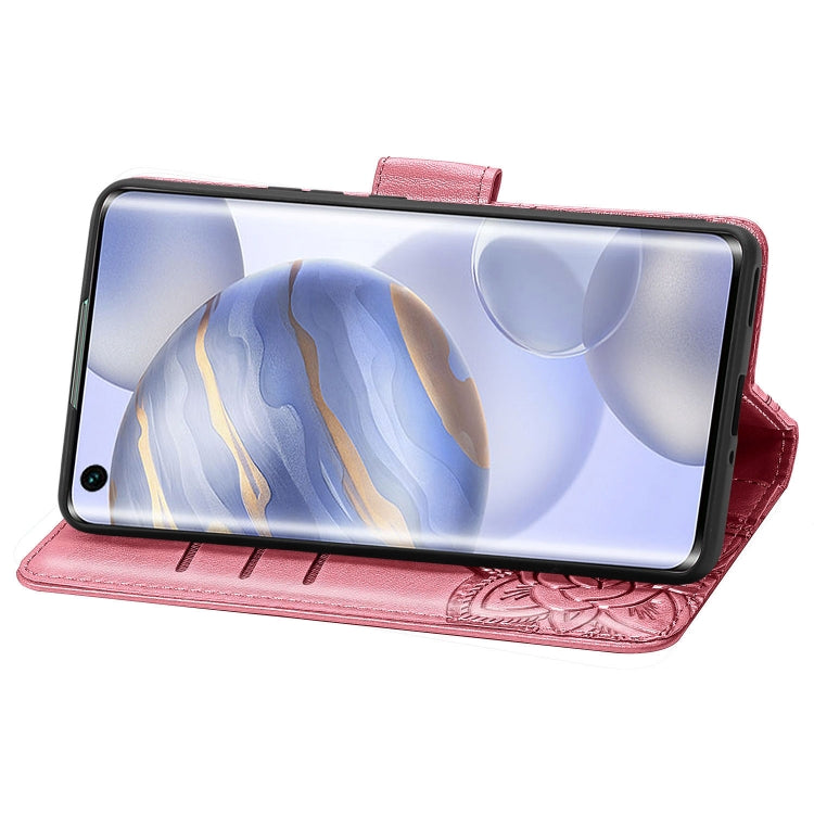 For Huawei Honor 30 Butterfly Love Flower Embossed Horizontal Flip Leather Case with Bracket / Card Slot / Wallet / Lanyard