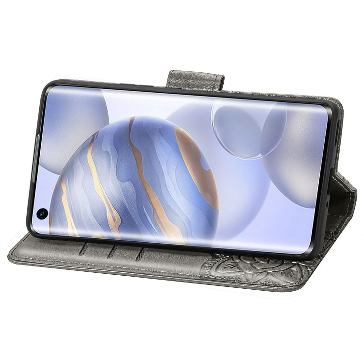 For Huawei Honor 30 Butterfly Love Flower Embossed Horizontal Flip Leather Case with Bracket / Card Slot / Wallet / Lanyard