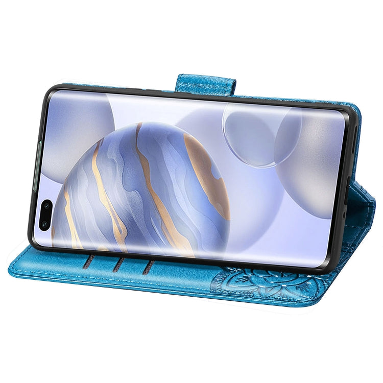 For Huawei Honor 30 Pro Butterfly Love Flower Embossed Horizontal Flip Leather Case with Bracket / Card Slot / Wallet / Lanyard