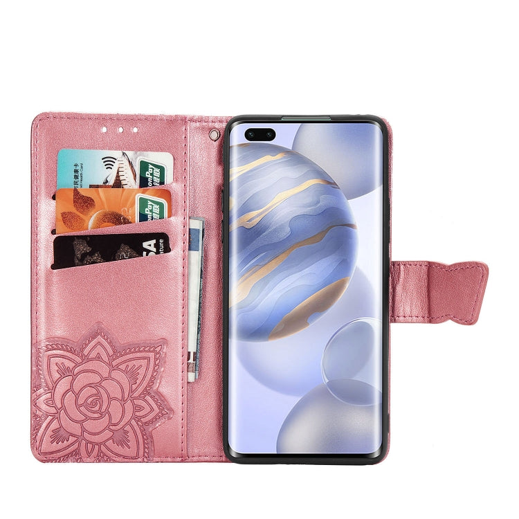 For Huawei Honor 30 Pro Butterfly Love Flower Embossed Horizontal Flip Leather Case with Bracket / Card Slot / Wallet / Lanyard