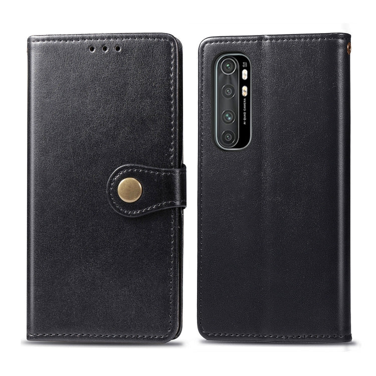 For Xiaomi Note 10 Lite Retro Solid Color Leather Buckle Phone Case with Lanyard & Photo Frame & Card Slot & Wallet & Stand Function