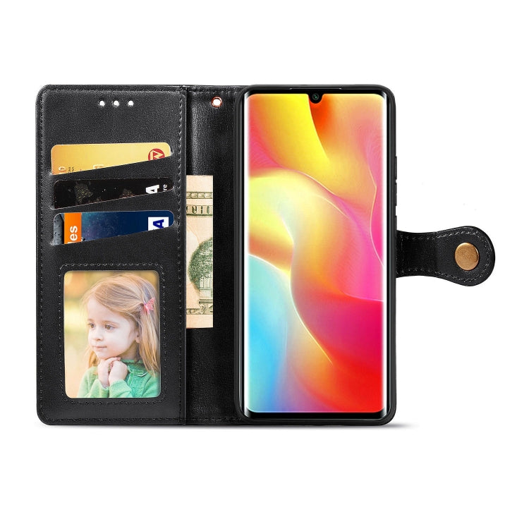 For Xiaomi Note 10 Lite Retro Solid Color Leather Buckle Phone Case with Lanyard & Photo Frame & Card Slot & Wallet & Stand Function