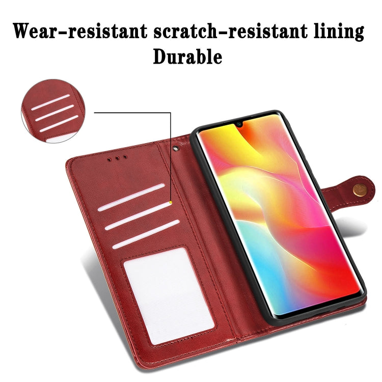 For Xiaomi Note 10 Lite Retro Solid Color Leather Buckle Phone Case with Lanyard & Photo Frame & Card Slot & Wallet & Stand Function