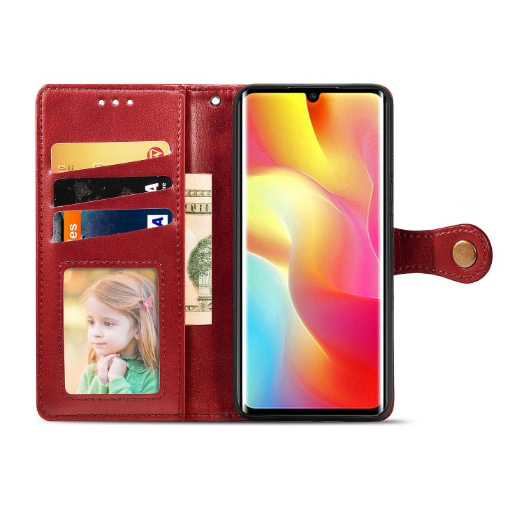 For Xiaomi Note 10 Lite Retro Solid Color Leather Buckle Phone Case with Lanyard & Photo Frame & Card Slot & Wallet & Stand Function