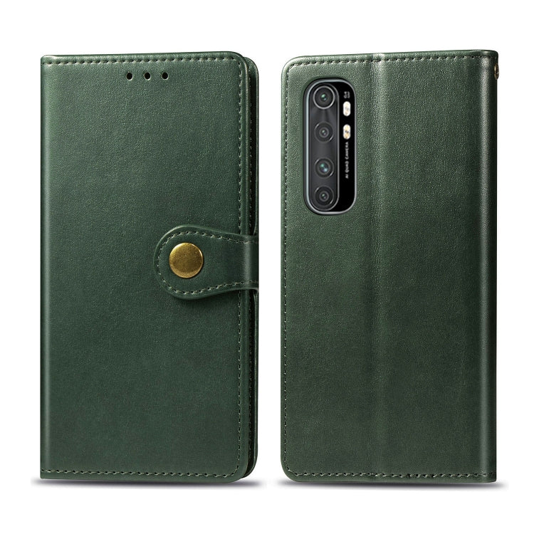 For Xiaomi Note 10 Lite Retro Solid Color Leather Buckle Phone Case with Lanyard & Photo Frame & Card Slot & Wallet & Stand Function