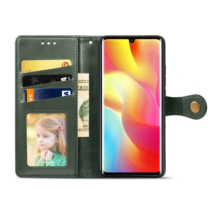 For Xiaomi Note 10 Lite Retro Solid Color Leather Buckle Phone Case with Lanyard & Photo Frame & Card Slot & Wallet & Stand Function