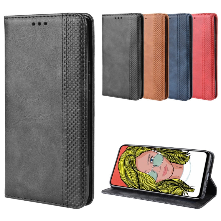 Magnetic Buckle Retro Crazy Horse Texture Horizontal Flip Leather Case for Huawei P Smart Z , with Holder & Card Slots & Photo Frame