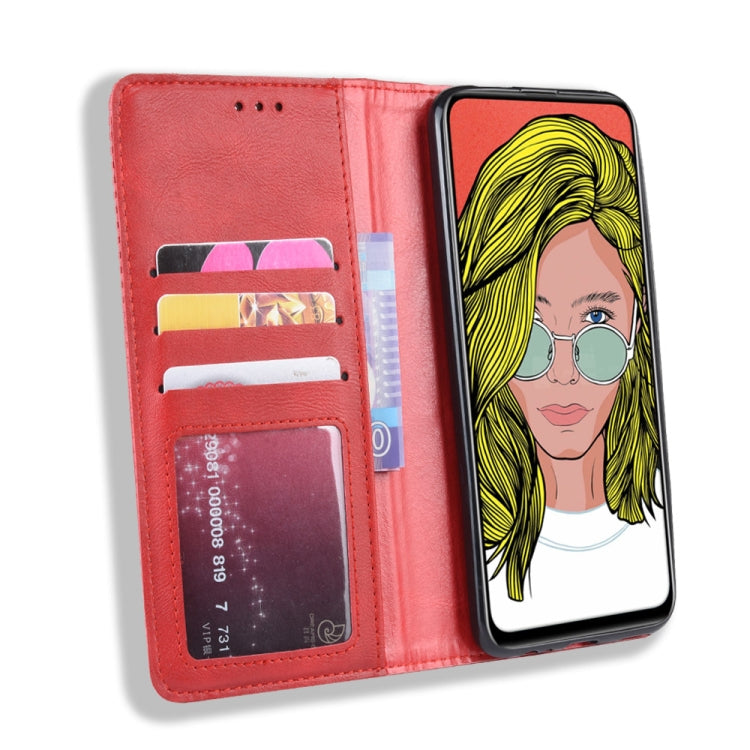 Magnetic Buckle Retro Crazy Horse Texture Horizontal Flip Leather Case for Huawei P Smart Z , with Holder & Card Slots & Photo Frame