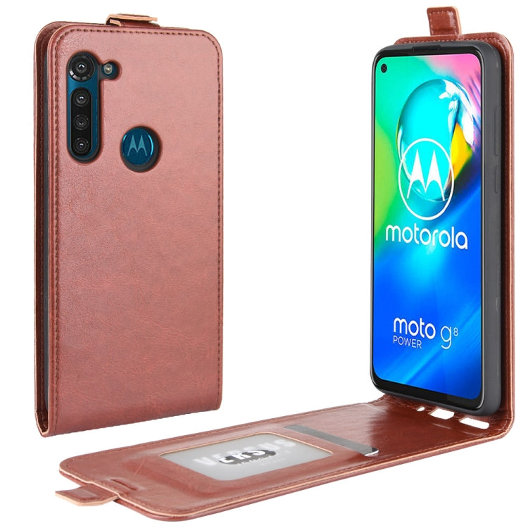 For Motorola Moto G8 Power R64 Texture Single Vertical Flip Leather Protective Case with Card Slots & Photo Frame