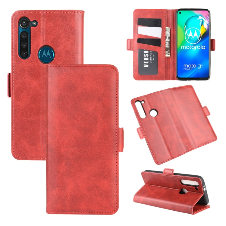 For Motorola Moto G8 Power Dual-side Magnetic Buckle Horizontal Flip Leather Case with Holder & Card Slots & Wallet