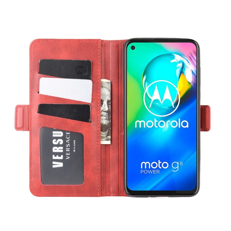 For Motorola Moto G8 Power Dual-side Magnetic Buckle Horizontal Flip Leather Case with Holder & Card Slots & Wallet