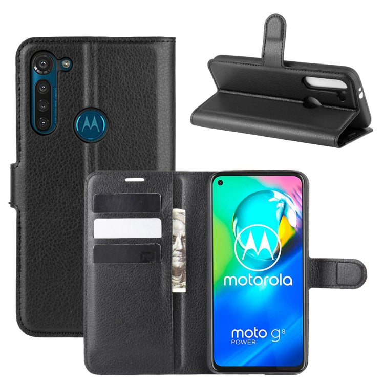 For Motorola Moto G8 Power Litchi Texture Horizontal Flip Protective Case with Holder & Card Slots & Wallet