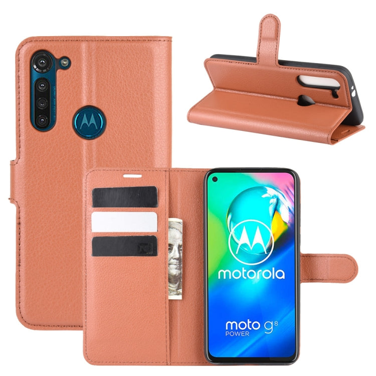 For Motorola Moto G8 Power Litchi Texture Horizontal Flip Protective Case with Holder & Card Slots & Wallet