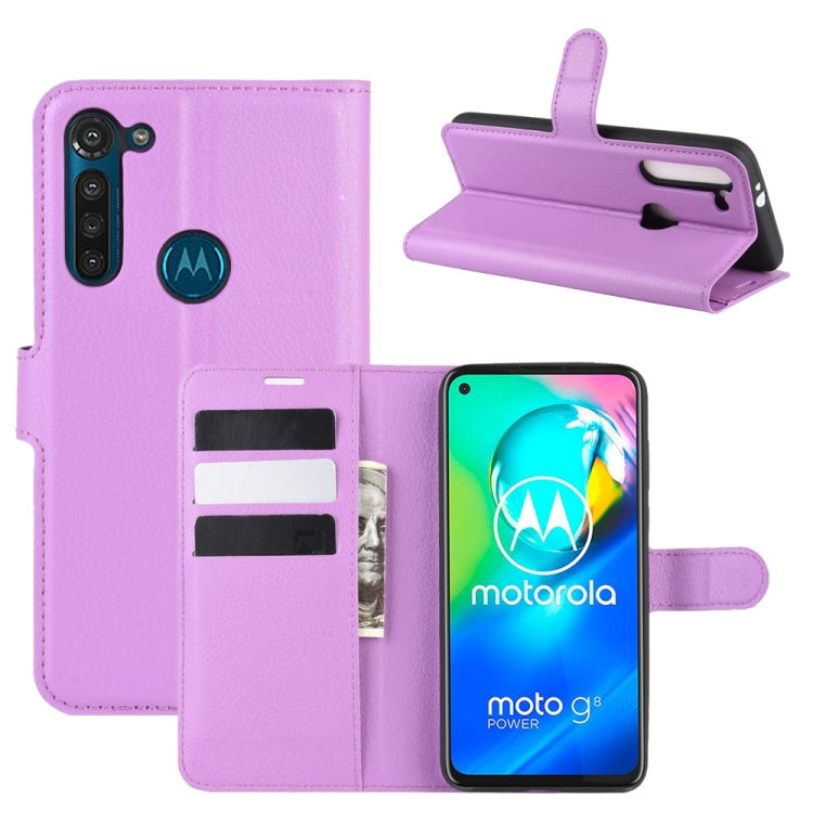 For Motorola Moto G8 Power Litchi Texture Horizontal Flip Protective Case with Holder & Card Slots & Wallet