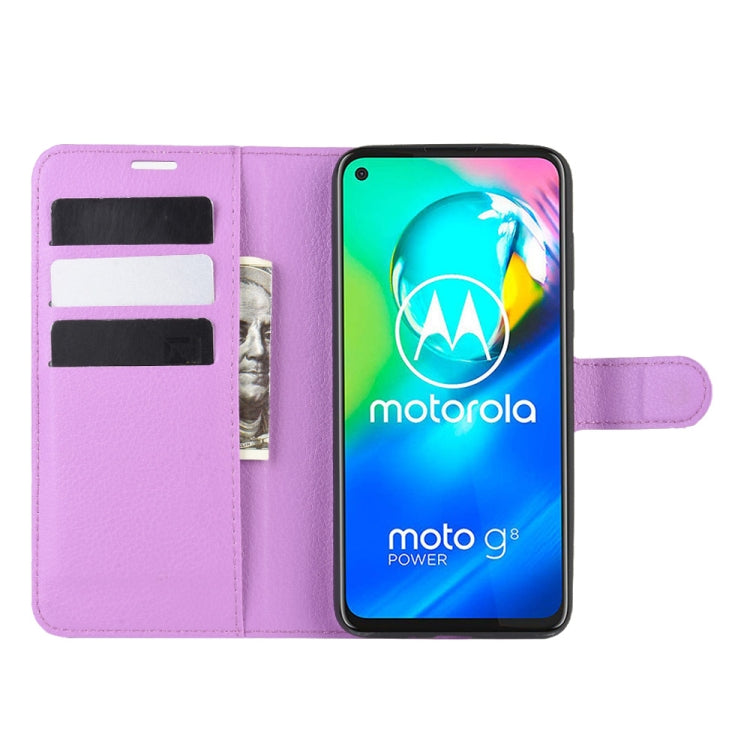 For Motorola Moto G8 Power Litchi Texture Horizontal Flip Protective Case with Holder & Card Slots & Wallet