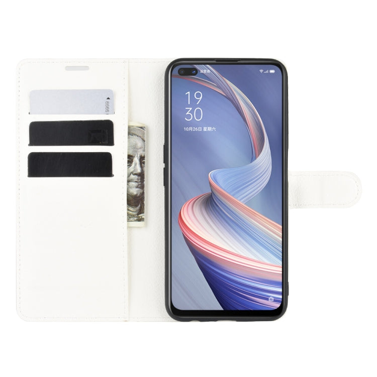 For Oppo A92s Litchi Texture Horizontal Flip Protective Case with Holder & Card Slots & Wallet
