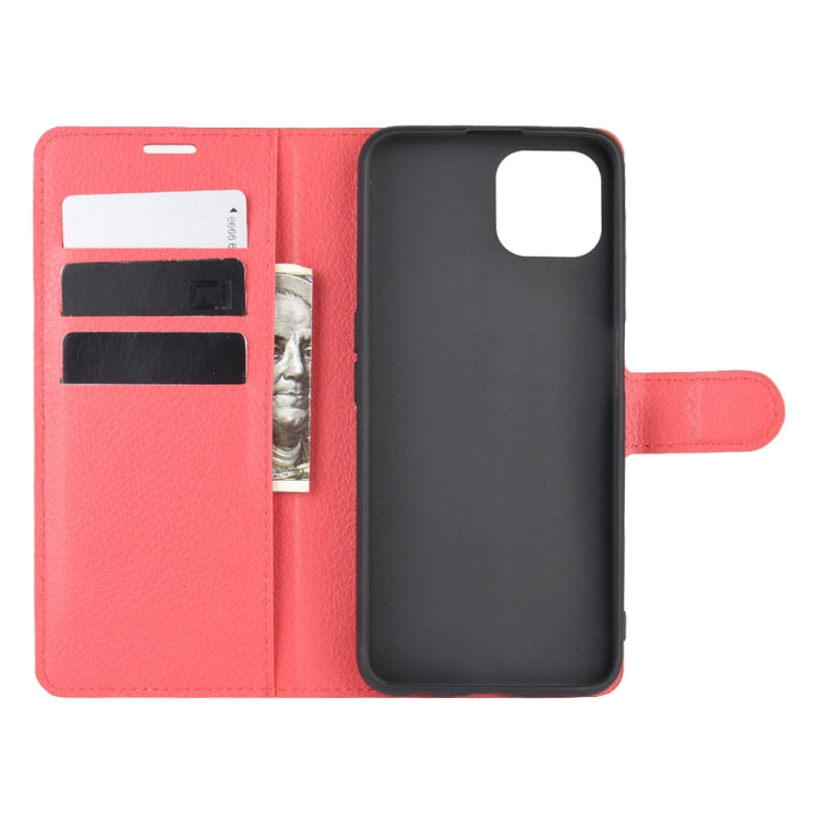 For Oppo A92s Litchi Texture Horizontal Flip Protective Case with Holder & Card Slots & Wallet