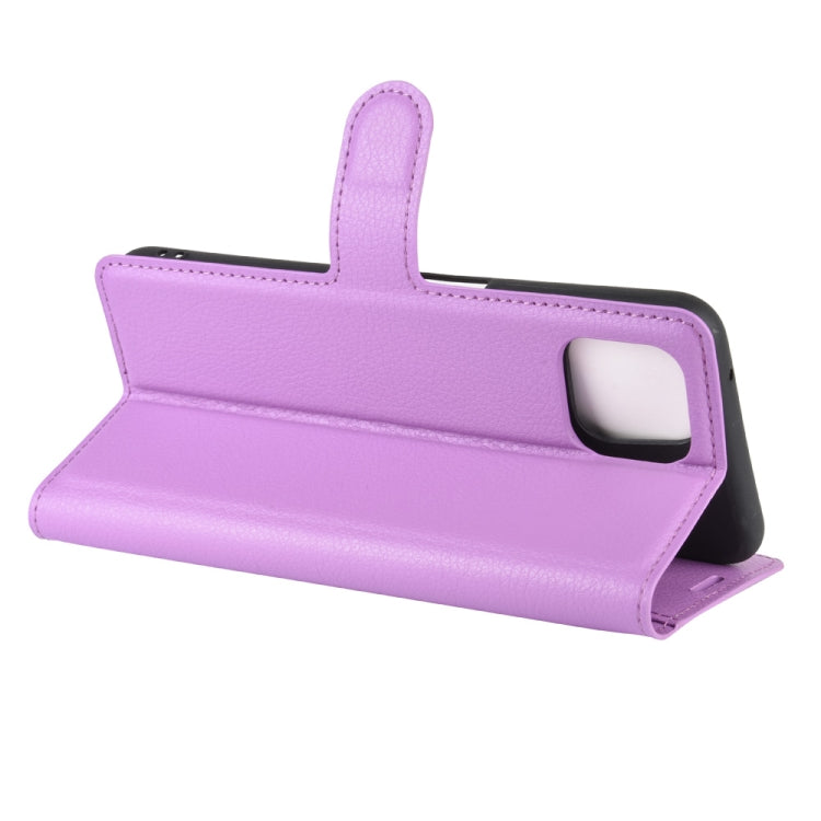 For Oppo A92s Litchi Texture Horizontal Flip Protective Case with Holder & Card Slots & Wallet