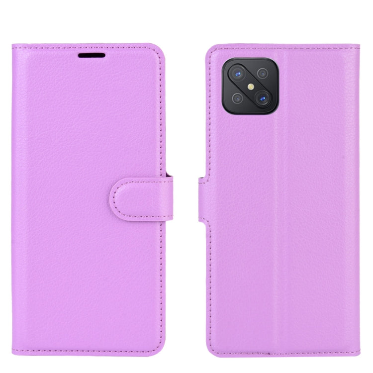For Oppo A92s Litchi Texture Horizontal Flip Protective Case with Holder & Card Slots & Wallet