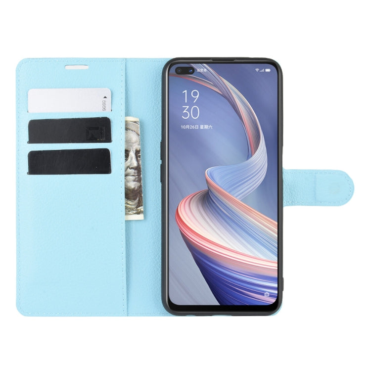 For Oppo A92s Litchi Texture Horizontal Flip Protective Case with Holder & Card Slots & Wallet