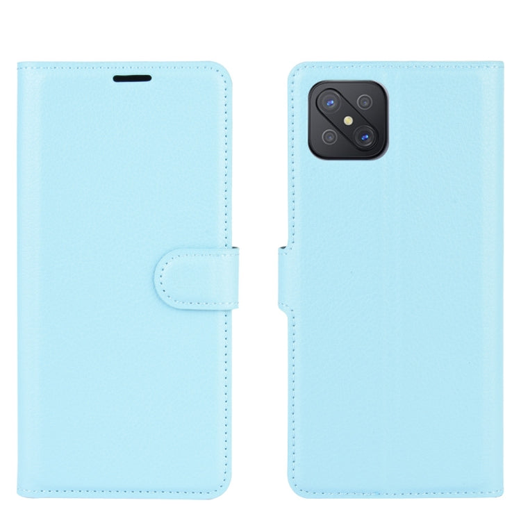 For Oppo A92s Litchi Texture Horizontal Flip Protective Case with Holder & Card Slots & Wallet
