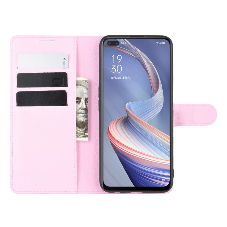 For Oppo A92s Litchi Texture Horizontal Flip Protective Case with Holder & Card Slots & Wallet