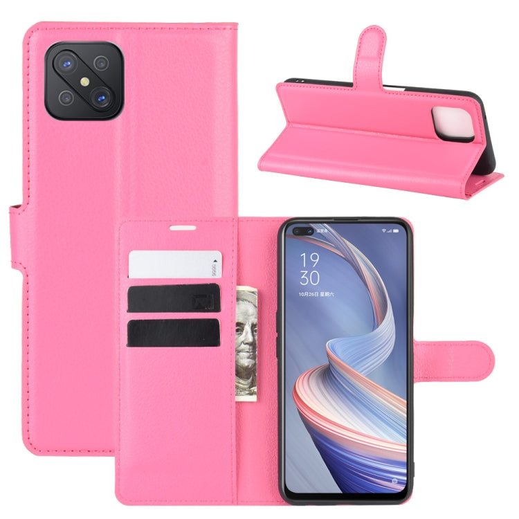 For Oppo A92s Litchi Texture Horizontal Flip Protective Case with Holder & Card Slots & Wallet