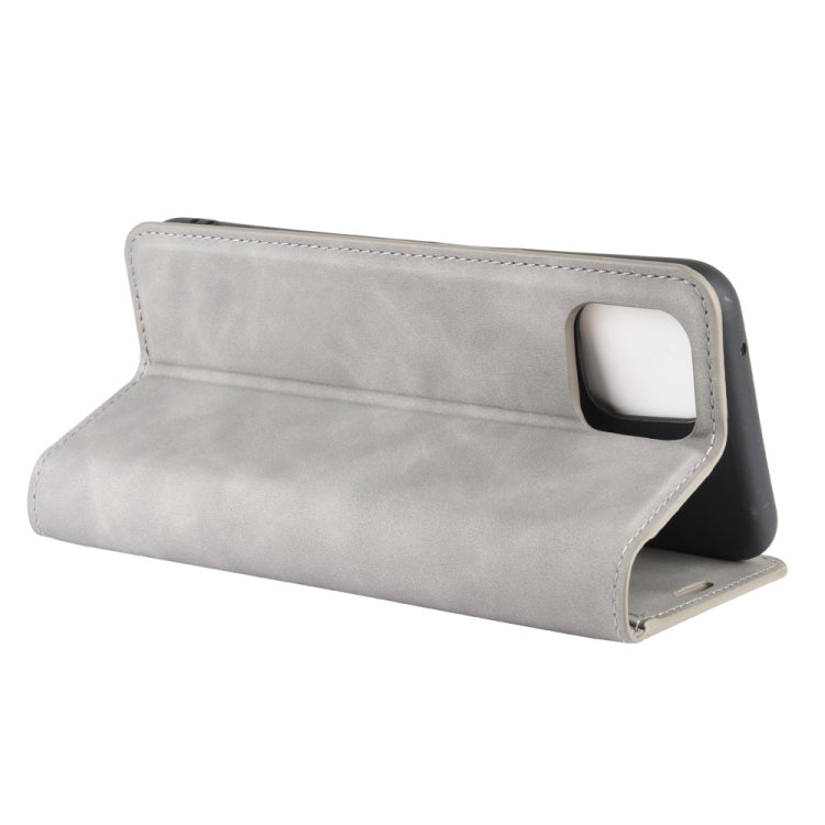 For Oppo A92s Retro-skin Business Magnetic Suction Leather Case with Holder & Card Slots & Wallet