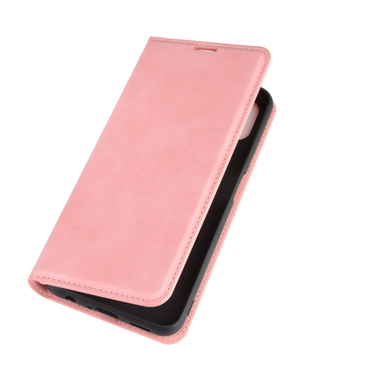 For Oppo A92s Retro-skin Business Magnetic Suction Leather Case with Holder & Card Slots & Wallet