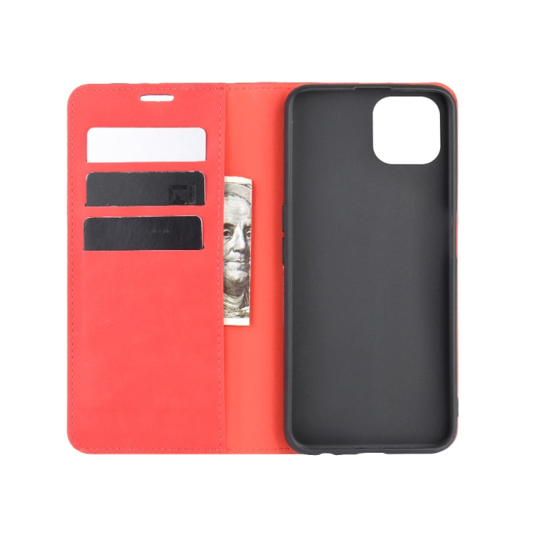 For Oppo A92s Retro-skin Business Magnetic Suction Leather Case with Holder & Card Slots & Wallet