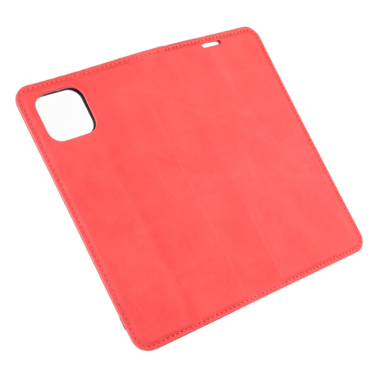 For Oppo A92s Retro-skin Business Magnetic Suction Leather Case with Holder & Card Slots & Wallet