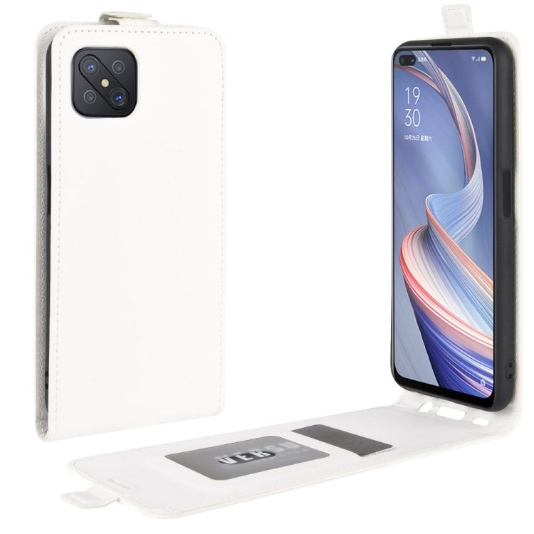 For Oppo A92s R64 Texture Single Vertical Flip Leather Protective Case with Card Slots & Photo Frame