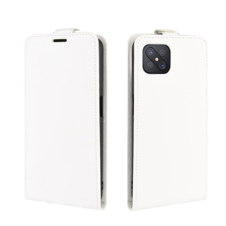 For Oppo A92s R64 Texture Single Vertical Flip Leather Protective Case with Card Slots & Photo Frame