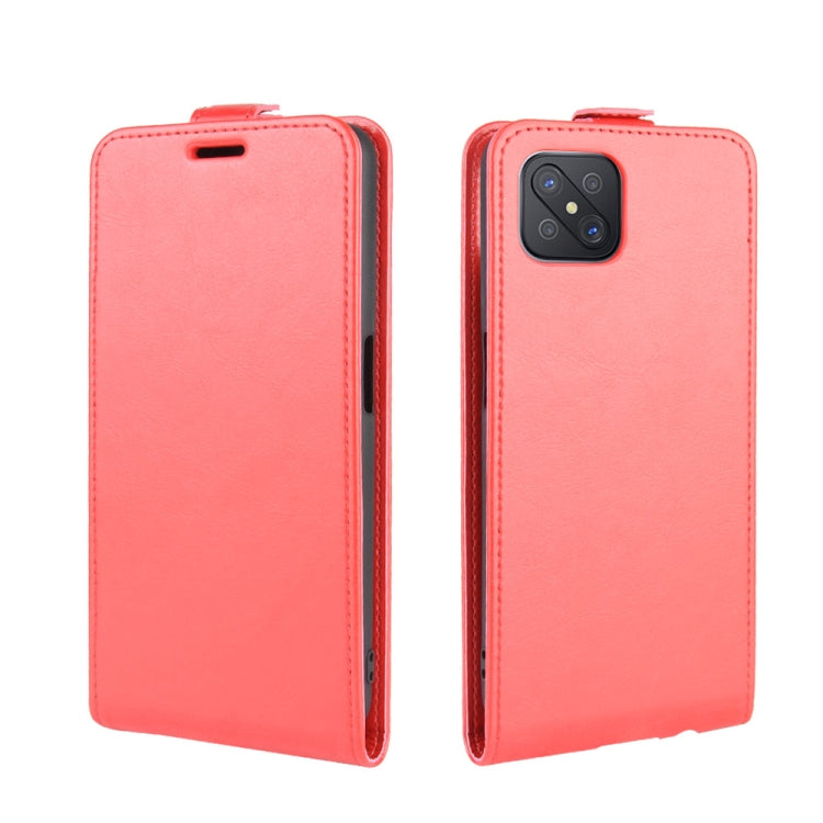 For Oppo A92s R64 Texture Single Vertical Flip Leather Protective Case with Card Slots & Photo Frame
