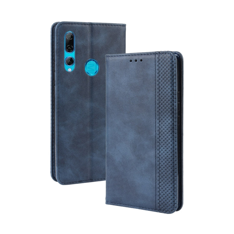 For Huawei Y9 Prime 2019 Magnetic Buckle Retro Crazy Horse Texture Horizontal Flip Leather Case with Holder & Card Slots & Photo Frame