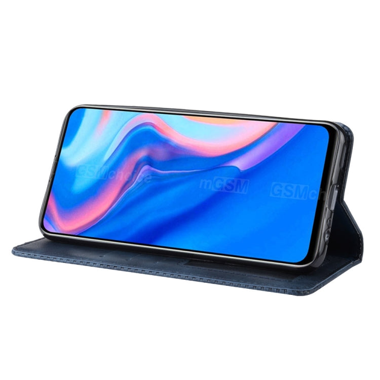 For Huawei Y9 Prime 2019 Magnetic Buckle Retro Crazy Horse Texture Horizontal Flip Leather Case with Holder & Card Slots & Photo Frame