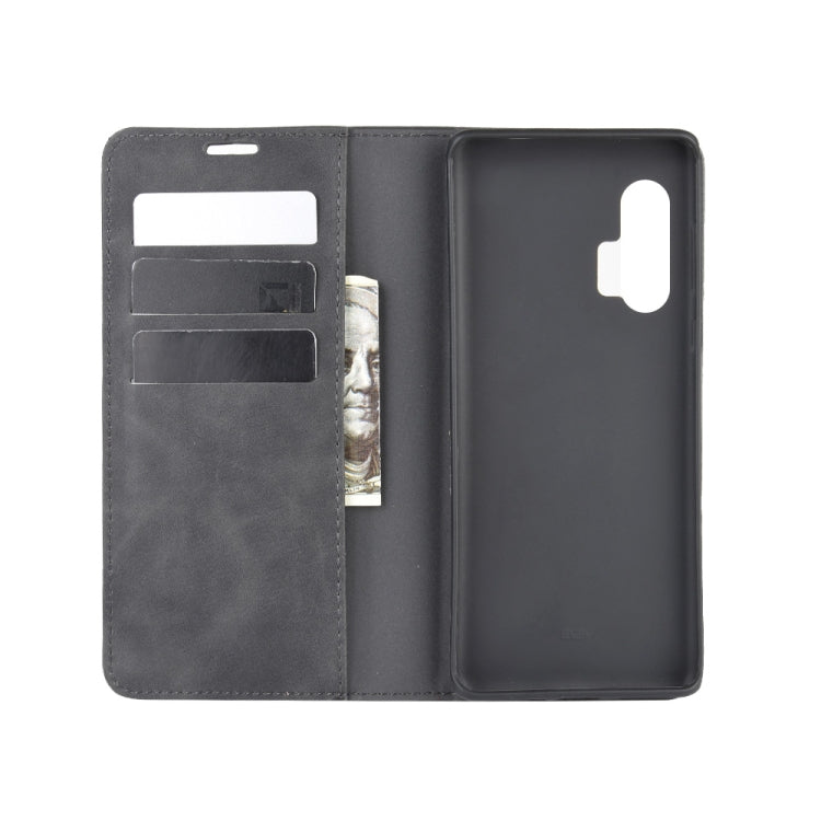 For Motorola Edge+ Retro-skin Business Magnetic Suction Leather Case with Holder & Card Slots & Wallet