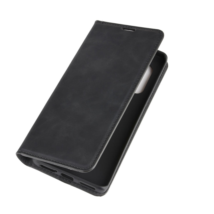 For Motorola Edge+ Retro-skin Business Magnetic Suction Leather Case with Holder & Card Slots & Wallet