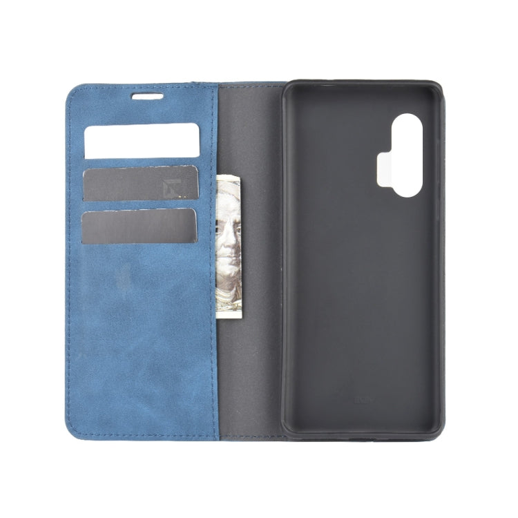 For Motorola Edge+ Retro-skin Business Magnetic Suction Leather Case with Holder & Card Slots & Wallet