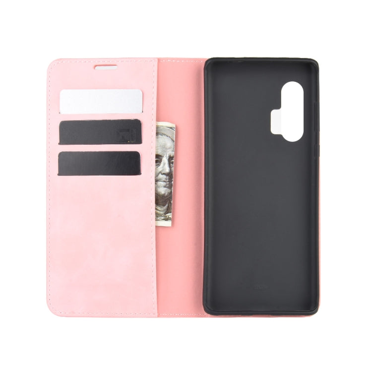 For Motorola Edge+ Retro-skin Business Magnetic Suction Leather Case with Holder & Card Slots & Wallet