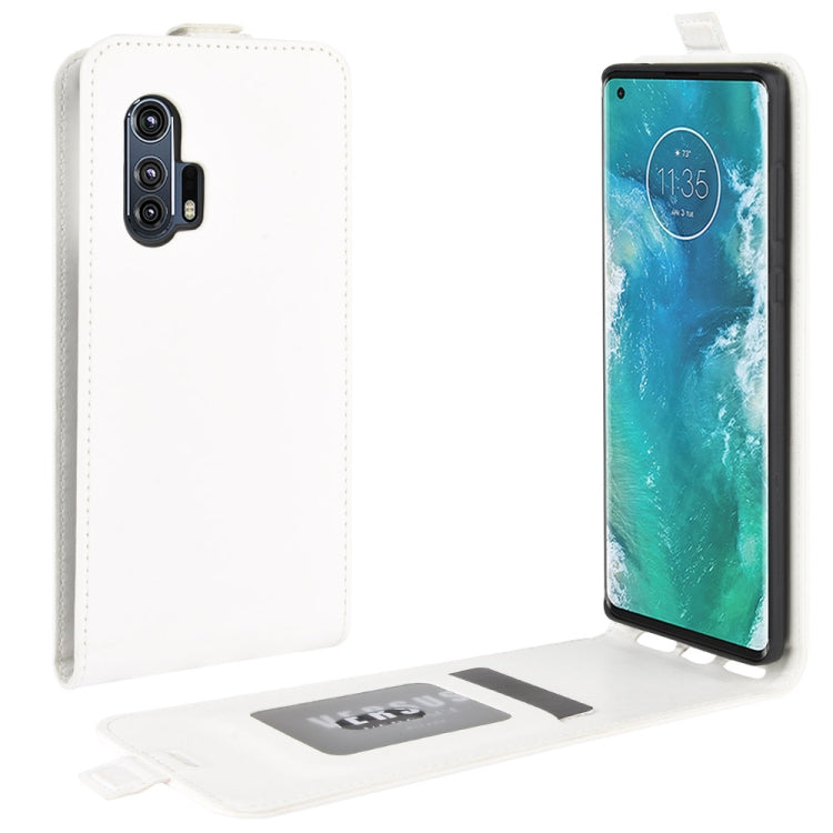 For Motorola Edge+  R64 Texture Single Vertical Flip Leather Protective Case with Card Slots & Photo Frame