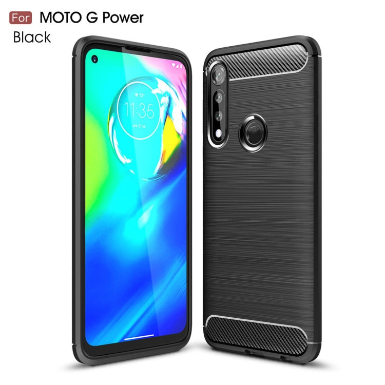 For Motorola Moto G Power Brushed Texture Carbon Fiber TPU Case