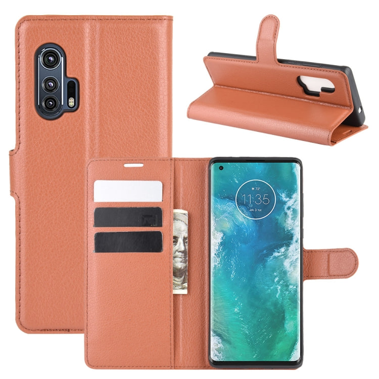 For Motorola Edge+ Litchi Texture Horizontal Flip Protective Case with Holder & Card Slots & Wallet