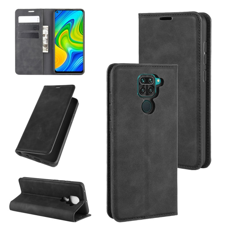 For Xiaomi Redmi Note 9/10X 4G Retro-skin Business Magnetic Suction Leather Case with Holder & Card Slots & Wallet