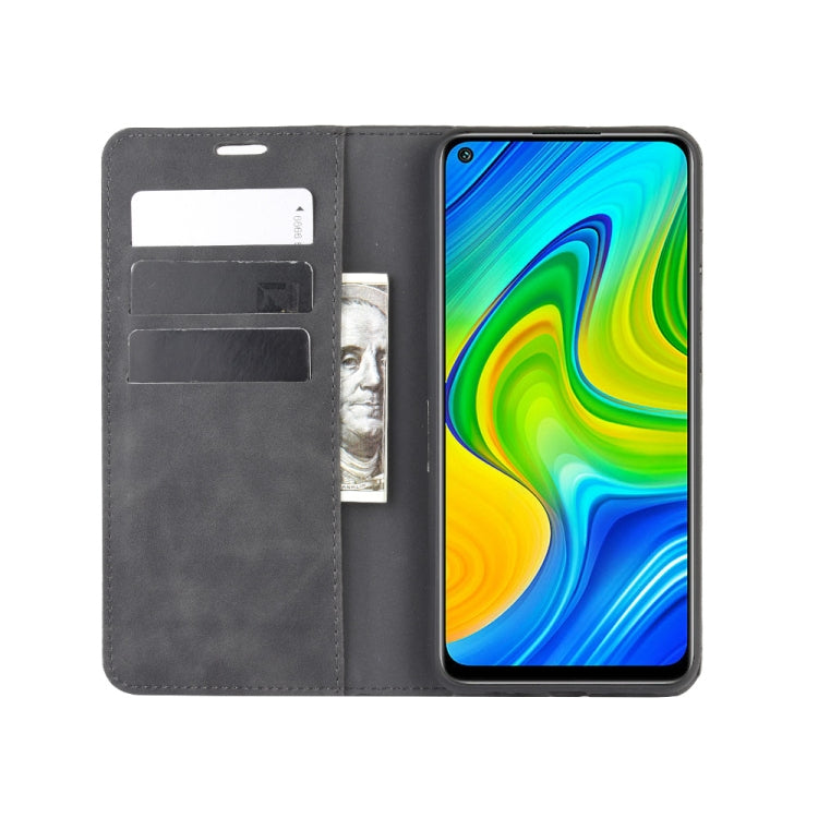 For Xiaomi Redmi Note 9/10X 4G Retro-skin Business Magnetic Suction Leather Case with Holder & Card Slots & Wallet