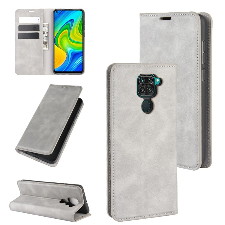 For Xiaomi Redmi Note 9/10X 4G Retro-skin Business Magnetic Suction Leather Case with Holder & Card Slots & Wallet